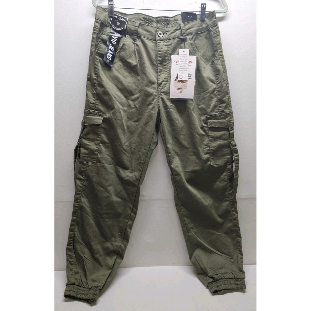 VIP Black Cargo Jogger Pants Womens 15/16 Stretch Utility Streetwear
